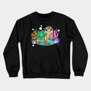 Cute Sea Turtle, Ocean Animals Sea Turtle, Sea Turtle Lovers Crewneck Sweatshirt